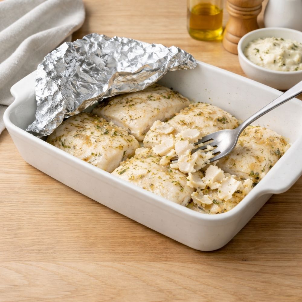 Bake og flake fisken